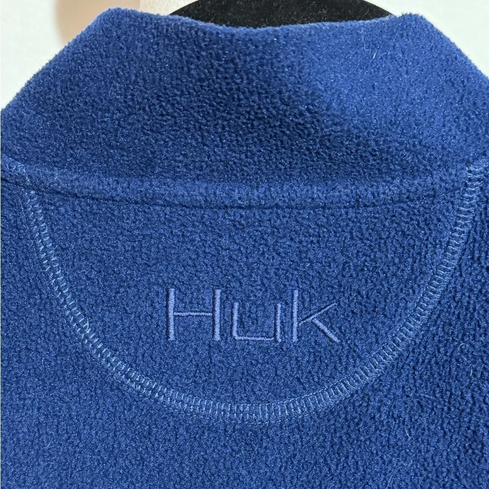 Huk Channel 1/4 Zip Fleece Mock Neck Pullover Navy Blue Men's Size XL